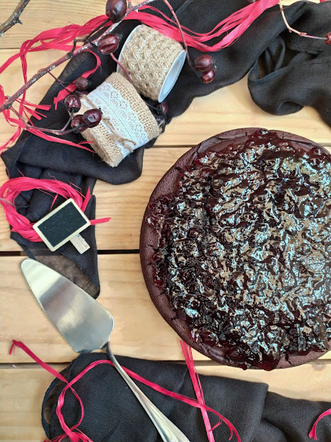 Bizcocho de judías rojas, chocolate y arándanos. Receta para San Valentín.  Desayuno, merienda, postre. Saludable, fit, healthy. Con horno, Cuca, Lidl